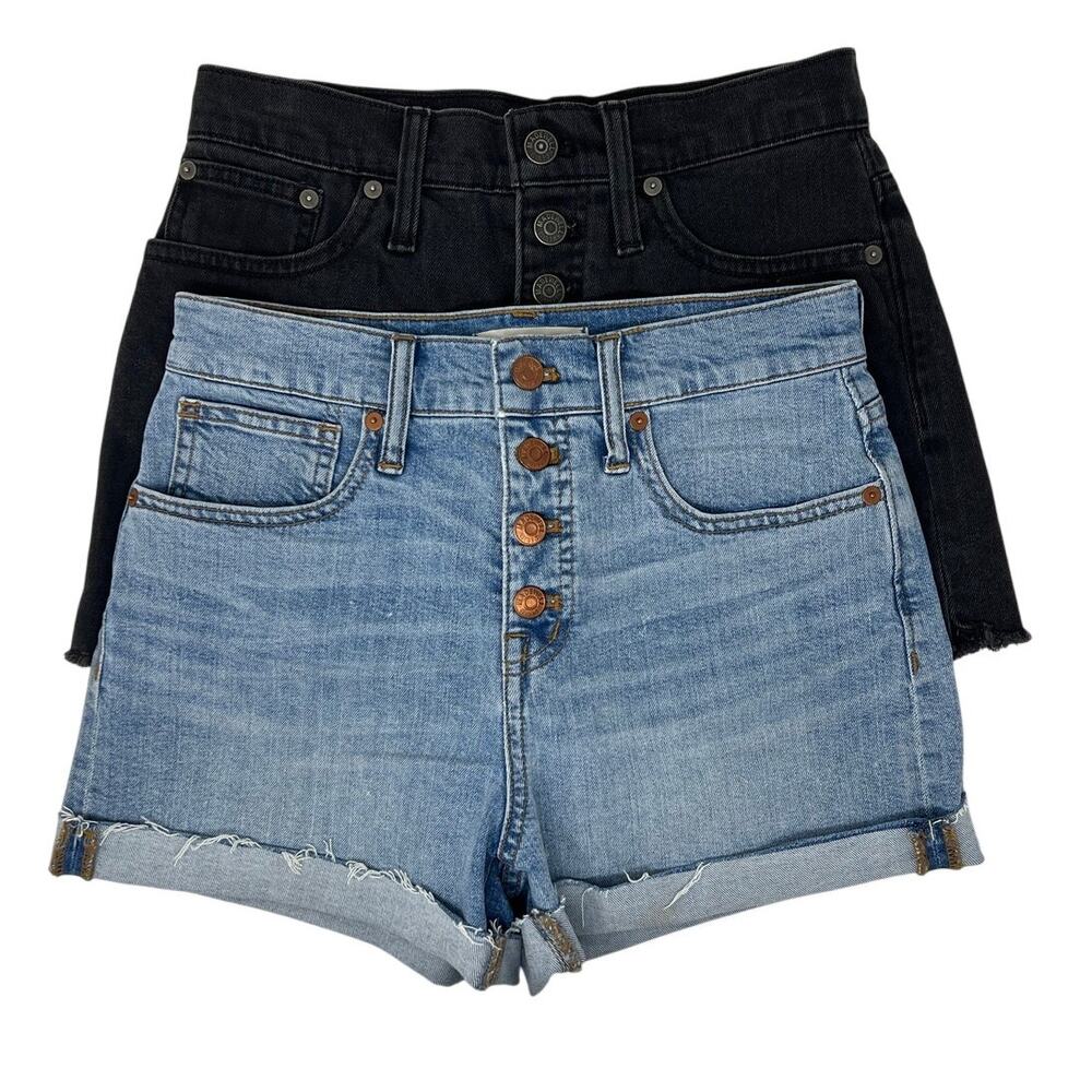 Lot of 2 Madewell Button Fly Denim Shorts 25